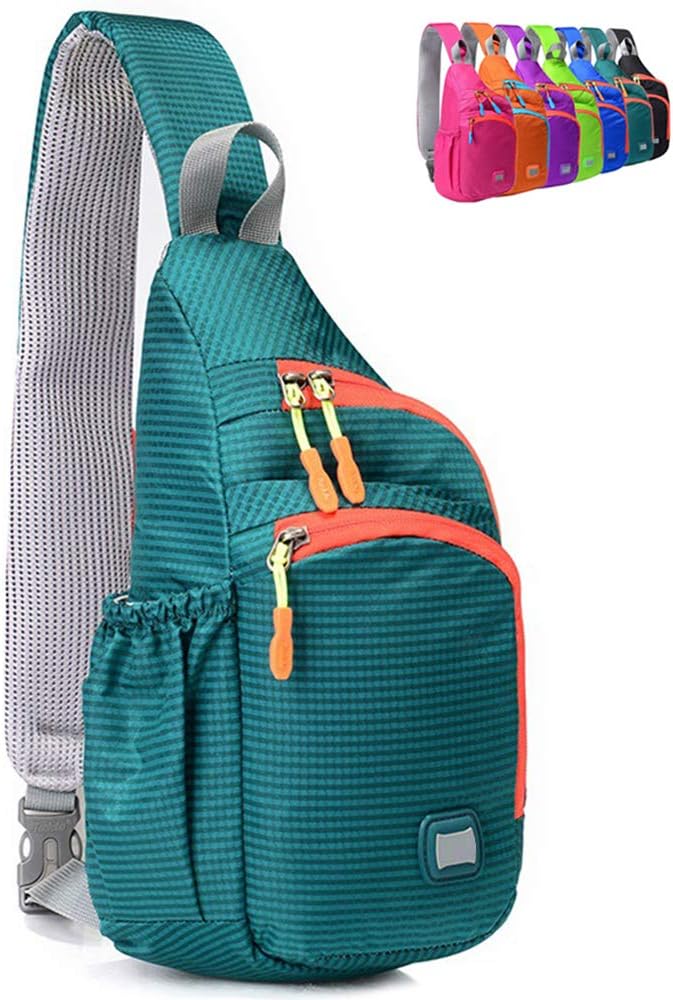 Peicees Small Sling Backpack Waterproof Unisex Shoulder Bag Chest Crossbody Daypack