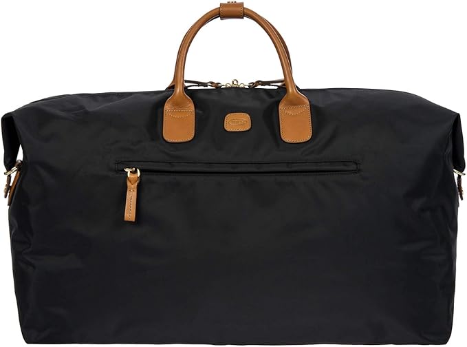 Bric's X-Travel Deluxe Duffle for Men and Women - Lightweight Overnight Carry On Travel Luggage with Tuscan Leather Trim and Sleeve Attachment - Water-Resistant Weekender or Gym-Ready Duffel