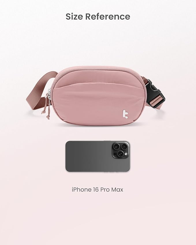 tomtoc Belt Bag with RFID Blocking, 1.5L Cross Body Fanny Pack for Women Men, Sling Waist Bags with Adjustable Strap for Travel Walk