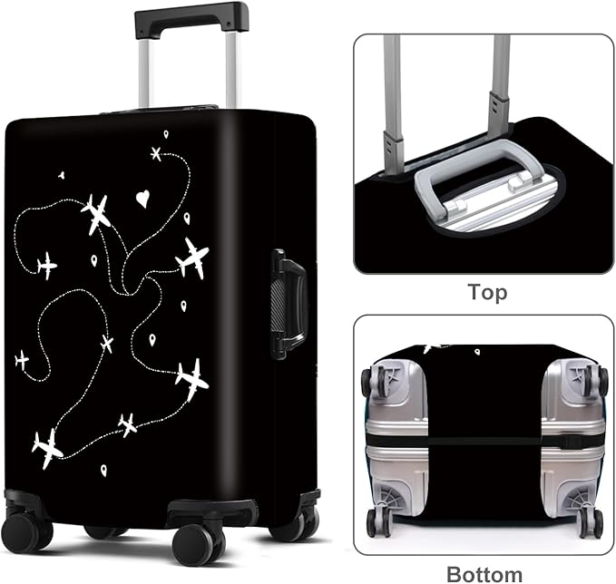 Luggage Cover Washable Suitcase Protector Anti-Scratch,Stretchable Fit for 20-34Inch Luggage Durable Travel Bag Cover with Zipper Closure (Airline, XL(fits 32-34Inch suitcase))