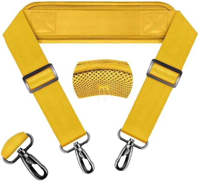 ZINZ 74" Shoulder Strap with Fixed Pad and Dual Balanced Buckles，Yellow