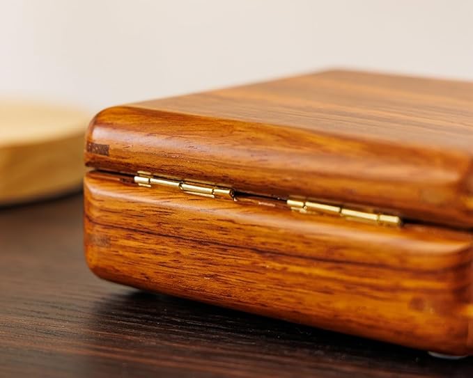 Jewelry Case Solid Wood Jewelry Organizer Box for Multiple Rings Cufflinks Earrings Portable Travel Storage Rings Case Wooden Holders Vintage Gift for Women Valentine Mother's Day Idea