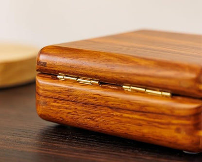 Solid Wood Ring Organizer, Handmade Walnut Jewelry Case for Multiple Rings, Cufflinks, Earrings - Portable Travel Size - Wooden Vintage Gift for Women, Valentine, Mother's Day