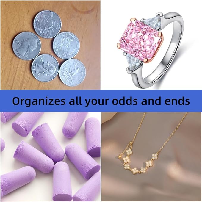 Pill Organizer Travel Medicine Supplement Organizer Weekly Pill Box 7 Day Daily Vitamin Cases Portable Stackable Pill Caddy for Women(Silver)