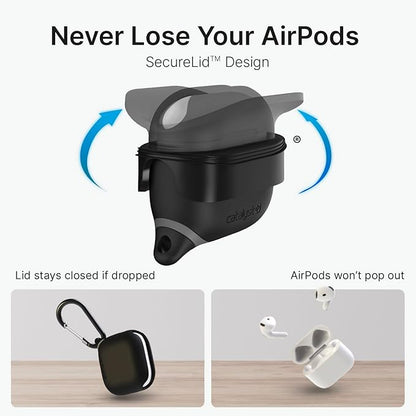Catalyst Waterproof Case for AirPods 4 - Drop Protection for Apple AirPods 4th Generation with Carabiner, Wireless Charging Silicone Cover for Apple AirPods 4 Case for Women and Men