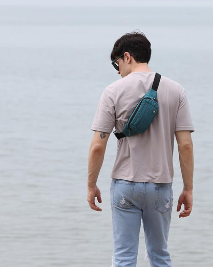 WATERFLY Fanny Pack Waist Bag: Small Hip Pouch Bum Bag Fannie Pack Phanny Fannypack Waistpack Bumbag Beltbag Sport Slim Fashionable for Jogging Hiking Hiker Woman Man