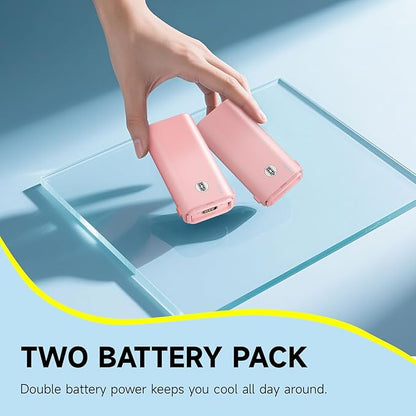 HandFan 10400mAh Personal Handheld Fan, 40Hrs Long-Lasted Hand Fan Rechargeable, Mini Cooling Fans Foldable, Heavy Duty Battery Fans Portable for Travel Beach Concerts Cruise Makeup(Pink)