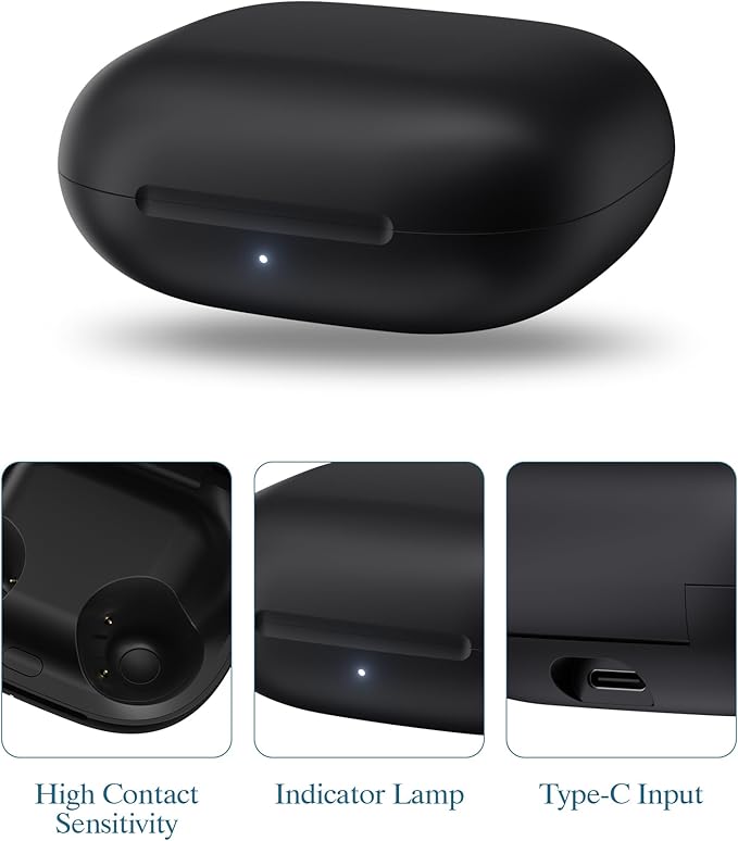 Jinstyles Wireless Charging Case for Powerbeats Pro 2: Portable Replacement Charger with Bluetooth Pairing Sync Button, 600mAh Built-in Battery, Earbuds Not Included