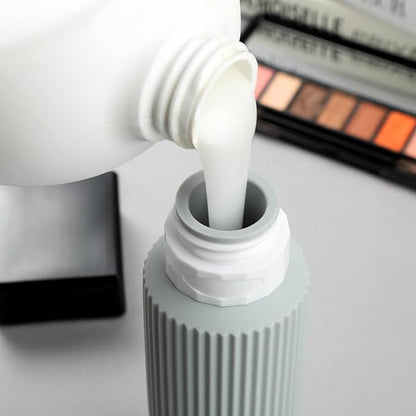 Travel Bottles for Toiletries, Large 6oz Travel Size Containers, BPA Free Leak Proof Tubs Refillable Liquid Accessories with Toiletry Bag for Cometic Shampoo and Lotion Soap (4 Pack)