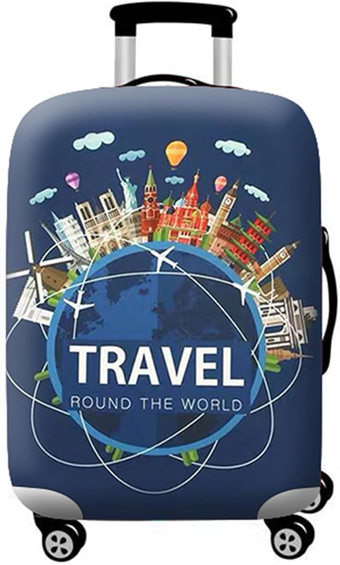WUJIAONIAO Travel Luggage Cover Baggage Suitcase Cover Protector Skins 18-32 Inch (A9 TRAVEL, XL (for 29-32 inch luggage))