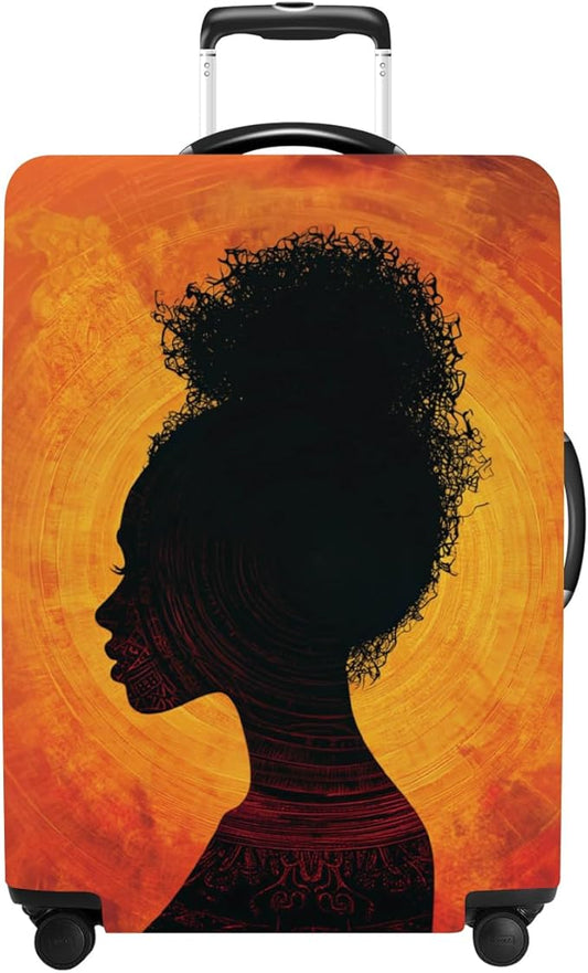 Luggage Cover Washable Suitcase Protector Anti-scratch Suitcase cover Fits 20-34 Inch Luggage (Girl-3, XL(32-34inch suitcase))