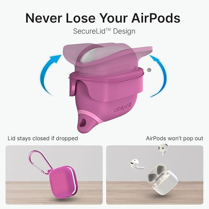 Catalyst Waterproof Case for AirPods 4 - Drop Protection for Apple AirPods 4th Generation with Carabiner, Wireless Charging Silicone Cover for Apple AirPods 4 Case for Women and Men