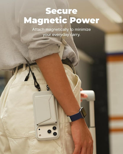 MOFT Magsafe Wallet, Slim Magnetic 8 - Card Holder, Snap Field Wallet with Pull to Access Design, RFID Blocking, MOVAS Veagn Leather Minimalist Travel Wallets for Men & Women, Taupe