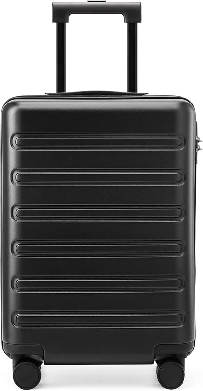 NINETYGO Medium Checked Luggage 24 Inch, Checking In Luggage with Smooth Spinner Wheels, Expandable, Hard Shell PC+ABS Suitcase, Lightweight Travel Luggage, TSA Approved (Black, Andes)