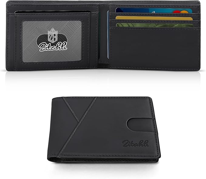Zitahli Wallet for Men Slim 11 Credit Card Holder RFID Blocking Small Men's Wallet Bifold Minimalist Front Pocket With Mens Gifts Box