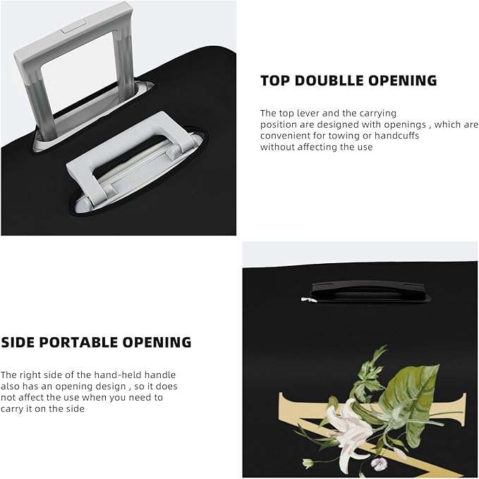 Decorative M Suitcase Protectors Elastic Washable Luggage Covers With Concealed Zippers For 18-32 Inch Luggage (Size L: Fits 25-28 Inch)