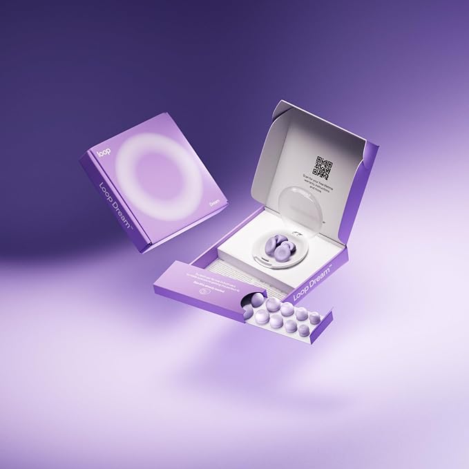 Loop Dream – Silicone/Memory Foam Earplugs for Sleep Comfort | Comfortable Ear Plugs for Muffling Snoring & Sleeping | Customized Fit | 27dB (SNR) Noise Reduction