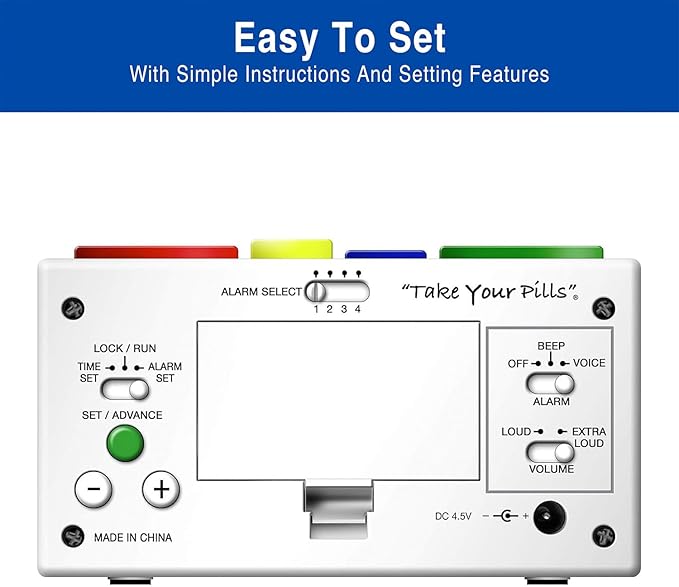 Medcenter Monthly Pill Organizer System 4 Times a Day, 31 Day Pill Organizer Box with Talking Alarm Reminding System, HSA/FSA Monthly Pill Box for Daily Medication, Gift for Mom, Dad, Elderly