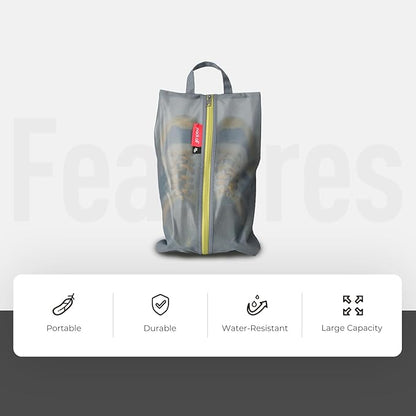 pack all Shoe Bag for Travel, Water-Resistant Shoe Pouch for Gym, Odor-Resistant Soccer Cleats Bag for Sport (Grey, 2-Pack)