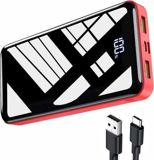 Portable Charger 27000mAh Power Bank, 22.5W Fast Charging USB C Battery Pack, 3 Outputs&2 Inputs, LED Display, External Battery Bank for iPhone 17/16/15 Pro, Android Cell Phone etc