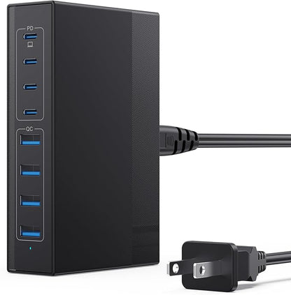 USB C Charger Block 200W[2025 Upgraded] GaN III 6 Port Fast Charging Station Hub,PD 65W USB C Laptop Charger Compatible with MacBook Pro/Air,iPad,iPhone 16/15,Galaxy S23/S24 Steam Deck Dell XPS etc