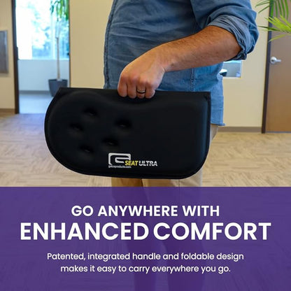 GSeat Ultra Orthopedic Gel and Foam Seat Cushion - for Coccyx, Back, Tailbone, Prostate, Postnatal, and Sciatica Pain/Discomfort - Office, Car, Chair, Travel (Royal Blue)