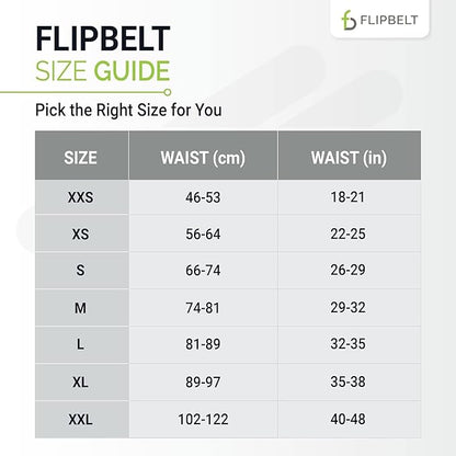 FlipBelt Zipper Running Belt, Waist Pack for Fitness and Running, US Company