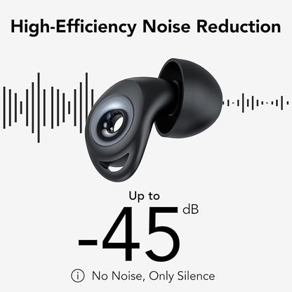 Ear plugs for Sleeping,Noise Cancelling Silicone Earplugs,45 dB,Soft and Reusable,Hearing Protection with 8 Earpieces in 4 Sizes(XS/S/M/L),Carrying bag,for Sleeping,Concert,Working,Studying,Travelling