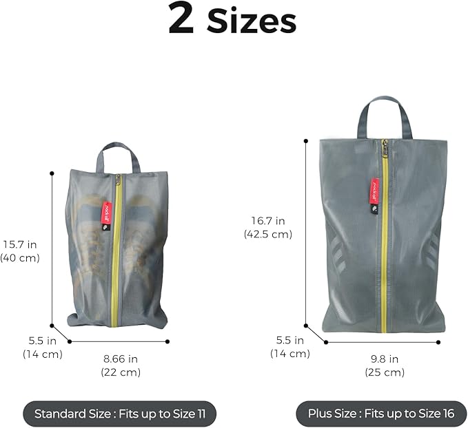 pack all Shoe Bag for Travel, Water-Resistant Shoe Pouch for Gym, Odor-Resistant Soccer Cleats Bag for Sport (Dual Pocket Version)