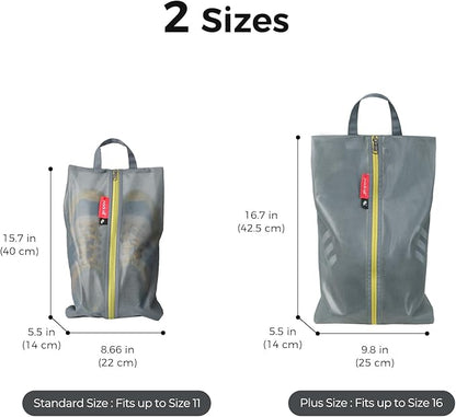 pack all Shoe Bag for Travel, Water-Resistant Shoe Pouch for Gym, Odor-Resistant Soccer Cleats Bag for Sport (Dual Pocket Version)