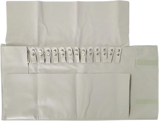 Jewelry Roll Organizer for 16 Necklaces 55cm x 29cm Necklace Organizer Ideal for Travel and Storage (Beige)