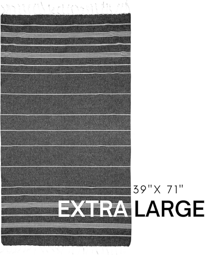 BAY LAUREL Turkish Beach Towel with Travel Bag 39 x 71 Quick Dry Sand Free Lightweight Large Oversized Towels Light