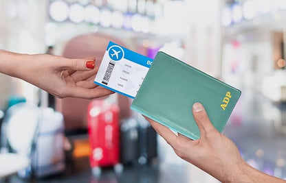 Personalized Monogrammed Turquoise Leather RFID Passport Wallet