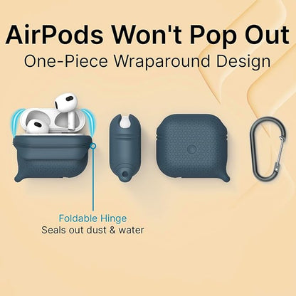Catalyst Waterproof Case for AirPods 3rd Generation (2021) - Wireless and USB-C Charging Compatible AirPods 3rd Generation Case, Drop Protection Cover for AirPods 3 One Piece Design with Carabiner