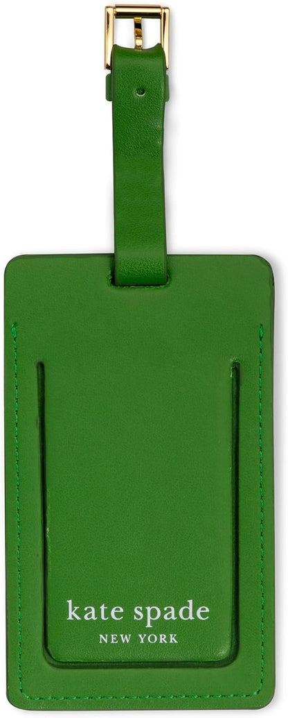 Kate Spade New York Vegan Leather Luggage Tag for Women, Durable Suitcase ID Tag, Where to Next