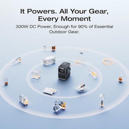 EF ECOFLOW TRAIL 300 DC Portable Power Station with Camping Lamp, 288Wh LiFePO4 Power Bank, Solar Generator, for Camping, Travel, and Emergency Power