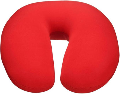 HARFINGTON Travel Pillow Airplane Neck Pillow U-Shaped Filled with Foam Beads Stuffable Classic for Sleeping Neck Chin Lumbar Support, Red