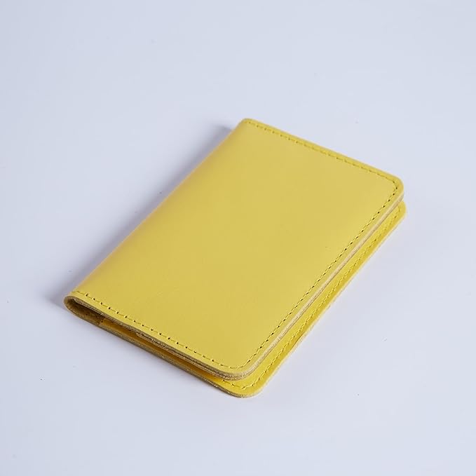 INCARNE US Leather Passport Holder for Travel - Passport Case - Passport Wallet for Men - Passport Cover for Women Sleeve Protector - Travel Essentials Vacation Luggage Travel Gifts - Classic Yellow