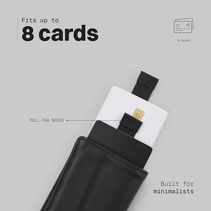 The Frenchie Co. - Speed Wallet Mini - Ultra-Slim RFID Card Holder - Quick-Access Pull Tab, Front Pocket Minimalist Design - Full-Grain Italian Leather