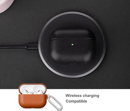 Lopie Leather Case for AirPods Pro 2, Handmade for AirPods Pro 2nd Generation Case Cover with Keychain & Cleaner Kit, Protective Hard Shell Cover, Fully-Wrapped with Top Grain Leather - Brown