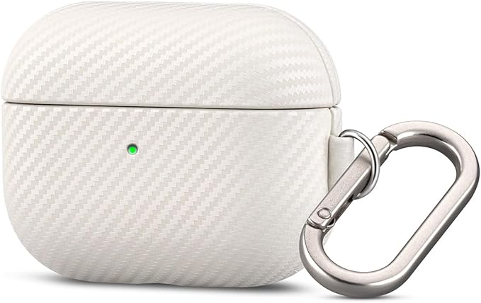 Leather Case - for AirPods Pro 3 Case Cover with Keychain - Selected Skin-Friendly Leather, Carbon Fibre Texture, Handmade Shockproof Hard Cover for AirPods Pro 3rd Generation Earbuds - Blue