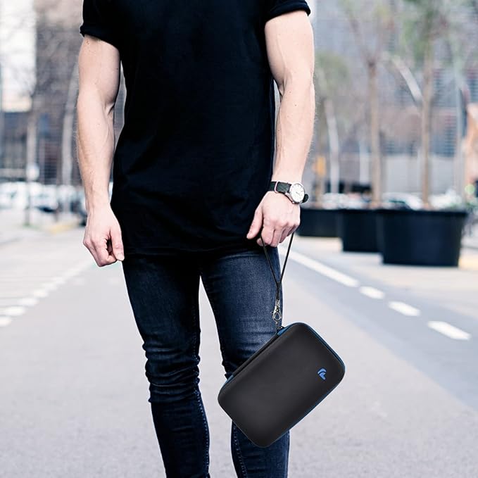 PAIYULE Travel Case Compatible with Gillette Heated Razor for Men, Starter Shave Kit Storage Holder for Blade Refills, Clipper Guards, Charging Dock and Accessories-Blue(Box Only)