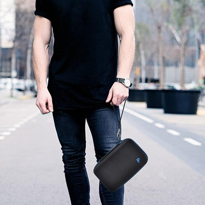 PAIYULE Travel Case Compatible with Gillette Heated Razor for Men, Starter Shave Kit Storage Holder for Blade Refills, Clipper Guards, Charging Dock and Accessories-Blue(Box Only)