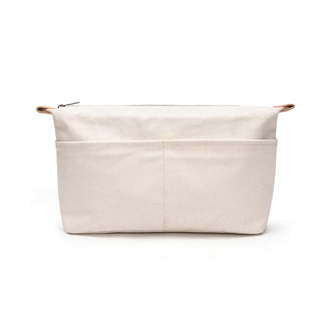 Insert Storage Bag Purse Organizer and Cosmetic Travel Bags for Women Makeup Bag with Compartments Three Sizes Cotton Canvas built-in compartments functiona and fashionable