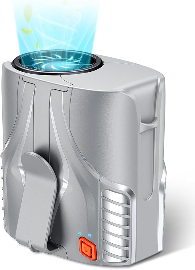 2025 Portable Personal Waist Fan& Neck Fan, 14000RPM Brushless Motor, 40H Runtime Rechargeable, 6-Speed Quiet Operation, Clip-On Personal Body Cooling for Camping/Worksites/Outdoor