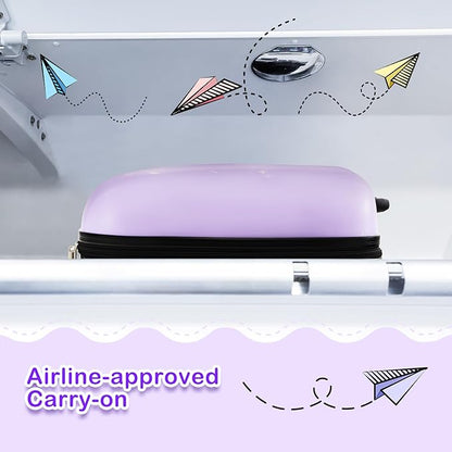 HONEY JOY Kids Luggage, 16” Children Rolling Suitcase w/Wheels & Telescopic Handle, Hard Shell Lightweight Travel Luggage for Toddlers, Carry On Luggage with Wheels for Boys Girls(Purple Unicorn)