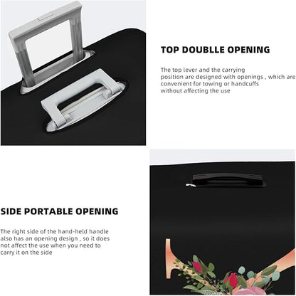 Floral Letter K Travel Luggage Cover Spandex Suitcase Protector Elastic Washable Stretch,Size XL(Fit 29-32inch Suitcase)