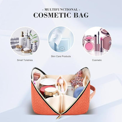 Personalized Initial Makeup Bag,Christmas Gifts for Girl,Preppy Bag Cosmetic Travel Bag Women,Travel Toiletry Organizer,Large Capacity Corduroy Stuff Bag,Cute Cosmetic Pouch Skincare Bag-BR