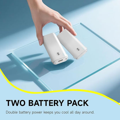 HandFan 10400mAh Portable Hand held Fan, 40Hrs Long-Lasted Hand Fan Rechargeable, Mini Personal Fans Foldable, Heavy Duty Battery Fans for Travel Beach Concerts Cruise Makeup(White)