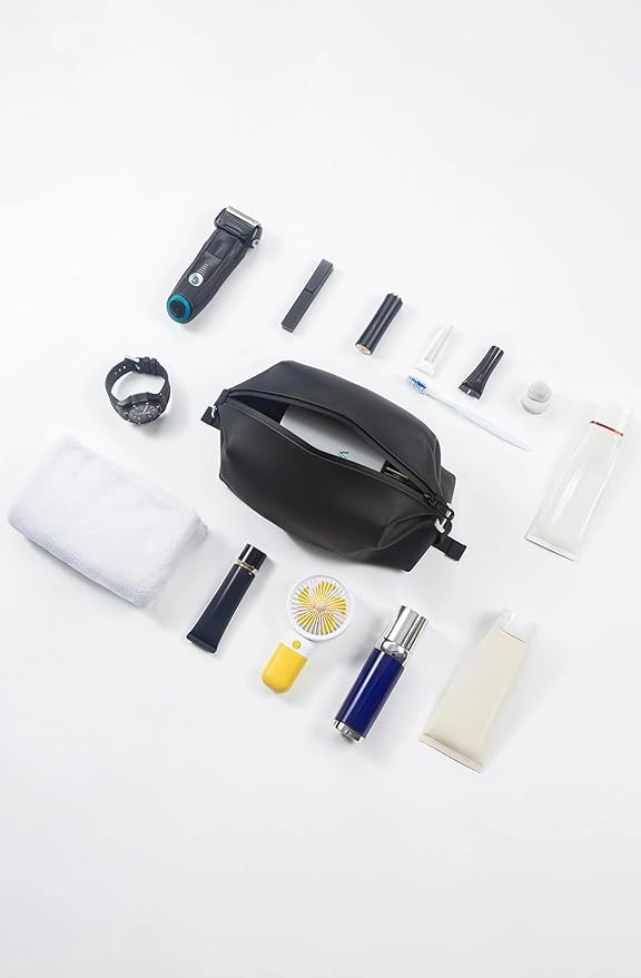 6"x 11" 6L Large Silicone Toiletry Bag,Waterproof Leakproof Foldable Travel Organizer,Dopp Kit Alternative for Men & Women,Black